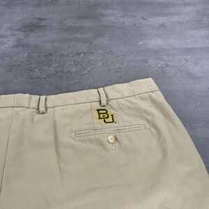 Peter Millar Baylor Bears Shorts Men 42 9" Inseam Khaki Twill‎ Golf Dress Chino